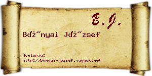 Bányai József névjegykártya