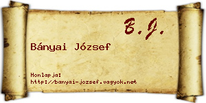 Bányai József névjegykártya